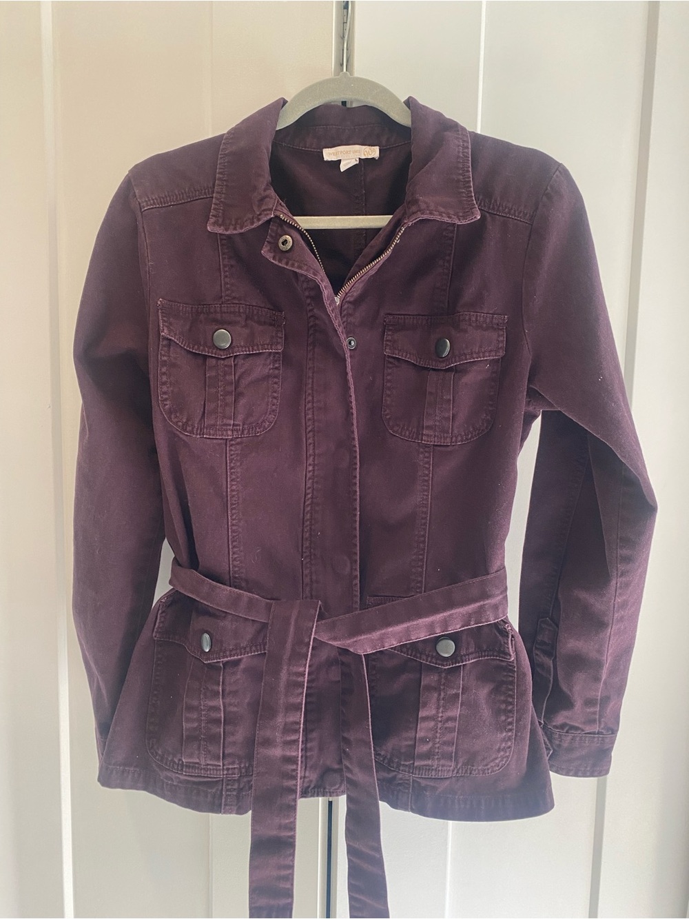 Westport Belted Utility Jacket in Plum